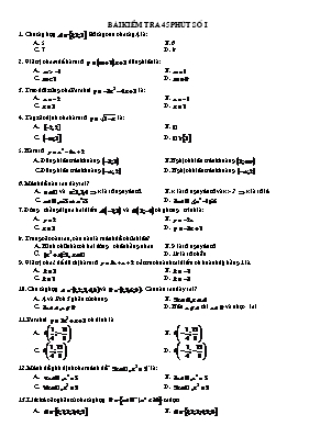 Bài kiểm tra 45 phút môn Toán 10
